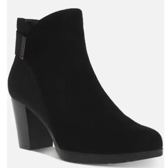 Anne Klein Shoes - Anne Klein Rina Stacked Heel Dress Booties / Water Resistant